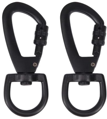 PHCOZY 2 Pcs Hundeleine Zubehör drehbare Karabinerhaken mit Schraubverschluss für Hundehalsband Mehrzwecknutzung Bergsteigen Schlüsselbund Robuste Wirbel Schnappkarabiner