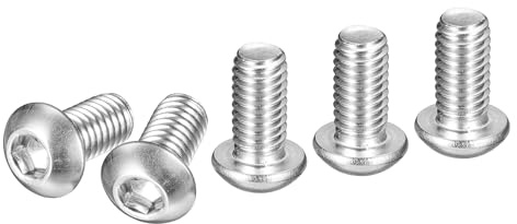 DTGN 100er-Pack M6-1x12mm DxL Halbrundkopf-Innensechskantschrauben | Befestigungselemente mit Innensechskantantrieb und Vollgewinde, Edelstahl 304 18/8, gut für Maschinen