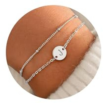 TINGN Silber Armband Mädchen, Silber Buchstaben J Armband Damen Charm Armband Gliederkette Armbänder Damen Verstellbar Armkette Valentinstag Geburtstagsgeschenk Geschenke für Frauen Valentinstag