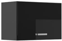Vicco Hängeschrank R-Line, Schwarz Hochglanz, 60 cm | Nach oben öffnende Tür · ✓ Über der Dunstabzugshaube · Tiefe – 31 cm · ✓ Frei kombinierbar · 1 Tür