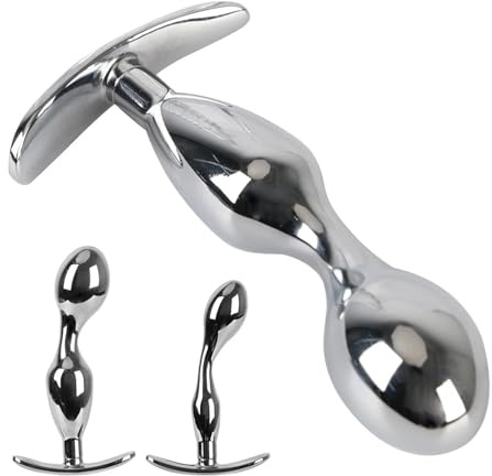 Youxclian Edelstahl Analplugs Analdildo mit T-Griff Analdilatator Prostata Massage Masturbation Metall Butt Plug Anal Plugs Stecker SM Gay Anus Sex spielzeug für Männer und Frauen Paar
