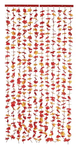 Maximex Blättervorhang Indian Summer, Türvorhang ohne Bohren, Insektenschutz aus Polyester, 90 x 190 cm, Orange