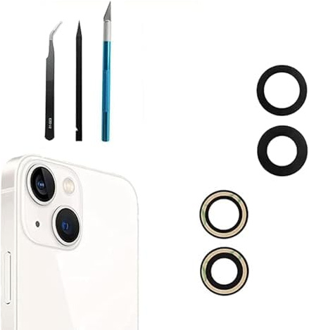 Lente a Vetro di Sostituzione per Fotocamera Posteriore Compatibile con iPhone 13 Pro/13 Pro Max, con Kit di Strumenti di Riparazione