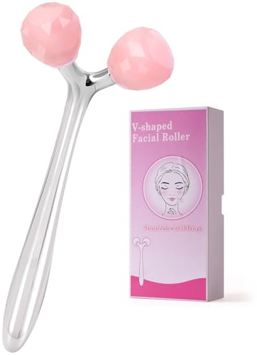 Gesichtsroller für Falten und Heben, 3D-Jade-Roller in Diamantform, Gesichtsroller für Damen und Herren, Hautpflege, Gua-Sha-Massagegerät für Kinn, Kiefer, V-förmig und Gesichtsschwellungen