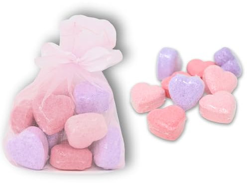 damaloo Herz Bombes de bain – Fizzer de bain (140 g) en forme de cœur pour adultes – Bombes de bain pour femme – Additif de bain pour baignoire – Additif de bain pour baignoire – Coeurs roses et