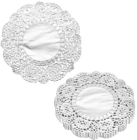 QUARKZMAN 100Stk. Tortenspitzen 8,9cm Rund Dekoratives Tortenpapier Silber