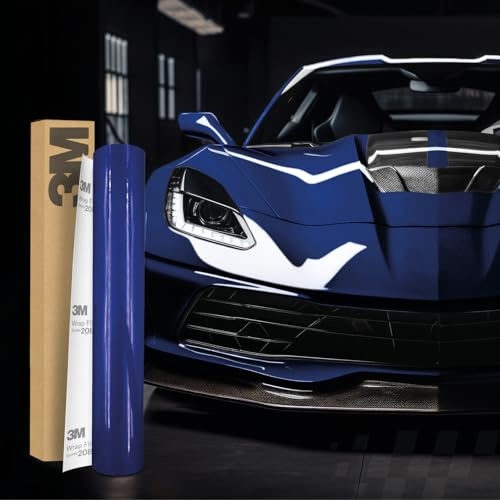 3M 2080 Car Wrapping Folie Selbstklebende Autofolie für Auto Motorrad Boot 3D Lackschutzfolie mit Luftkanälen zum Folieren (HG378 High Gloss Blue Raspberry, 100 x 152cm)