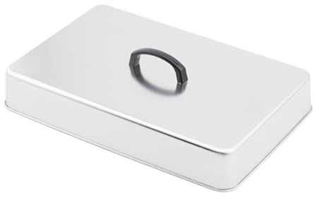 Fenteer Coperchio Grill Rettangolare Cupola per Griglia Teglia Cottura a Vapore Acciaio Inox Manico Resistente al Calore Adatto per Cucina Interna Ed Esterna, 43.5x28.3x6.6 Cm