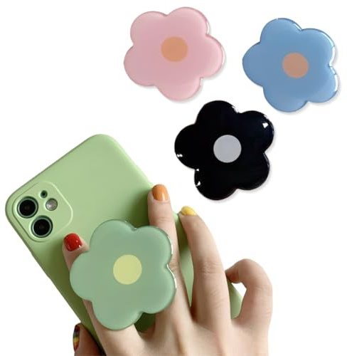 KEWUF 4 Pcs Jolis Motifs Floraux en Acrylique pour Téléphone Portable Support pour Téléphone Portable Poignée pour Téléphone Portable Support pour Téléphone Portable Coloré et Varié