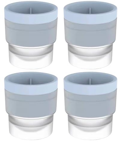 Stampo a sfera_ di ghiaccio in silicone da 4 pacchetti con coperchio - stampi_ per ghiaccio rotondi grandi flessibili per whisky, cocktail e vino | Casa, bar, feste, Halloween, Natale