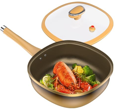 Padelle Antiaderenti - Padella in Lega Titanio Rivestimento Antiaderente,Pentolame da Cucina per Induzione Omelette Cottura Campeggio Casa Appartamento