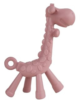 İDOBY Beißspielzeug, Zahnungshilfe, Beißring aus Silikon BPA-frei, wundes Zahnfleisch zu stimulieren und zu massieren,ab 3 Monaten (GRAU, Giraffe)
