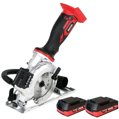Excel 18V 115mm Mini Circular Saw with 2 x 2.0Ah Batteries