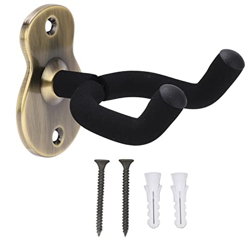 Eujgoov Metallgitarrstativ Hållare Krokhållare Universal Gitarr Väggfäste för Akustisk Elbas Ukulele Musikinstrument Tillbehör Ställ Single (Champagne guld)