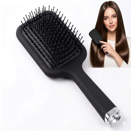CEYOME Hair Brush for Women, Detangling Hair Brush with Air Cushion Massage & Flexible Bristles, Paddle Hairbrush, Black, 1 Pack