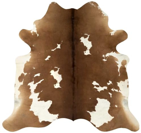 Generico Tappeto in Vera Pelle Bovina Marrone e Bianco 180x220 cm,Casa e Giardino,Arredo,Tappetini,Marrone,5 kg,376703