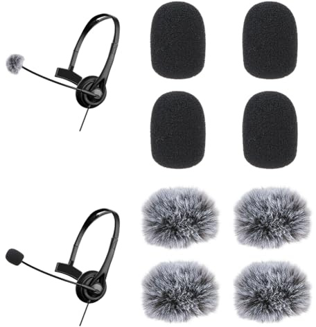 GORGECRAFT 20 unidad 2 estilos Mini Protectores Antiviento Micrófono Juego de Fundas de Espuma Peludas Micrófono Funda de Solapa de Alta Densidad Auriculares Protección Micrófono Lavalier Protector An