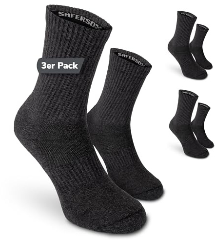 Safersox Chaussettes anti-moustiques, 3 Paires, Anthracite, 43-46