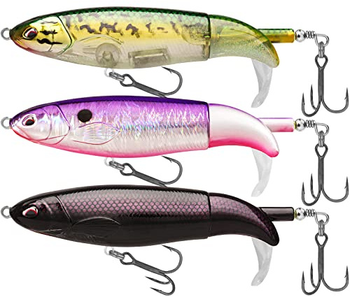 TRUSCEND Easy Catch Popobait mit BKK-Haken, Perfektes Gleichgewicht aus Schall, Spritzer & Schwimmen, Whopper Plopper Oberfläche Angelköder, Topwasser-Plopper-Köder für Barsch, Zander, Forelle, Hecht