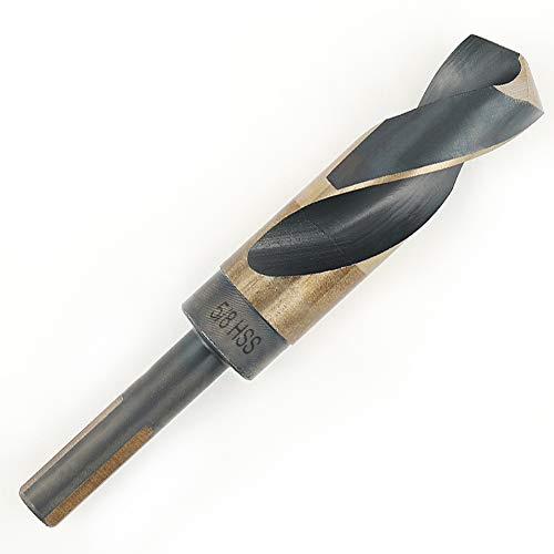 COMOWARE 5/8 Reduced Shank Drill Bit, HSS M2, Black & Gold Drill Bit with 3-Flat 1/2 Shank, 135° Split Point, Metal Drills Bits for Steel/Aluminum/Iron/Plastic/Wood, for Electricians & DIY