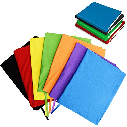TOBWOLF 7PCS Dehnbare Bucheinbände, waschbare strapazierfähige Schutzhülle aus Stoff, solider sortierter Buchschutz, passend für die meisten Hardcover-Bücher
