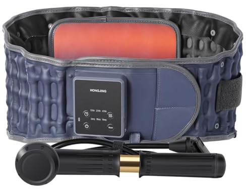 HONGJING Wärmegürtel Dekompressionsgürtel Aufblasbare Stretch and Go Gürtel mit Heizkissen, Einheitsgröße, passend für Taillenumfang 74-124 cm