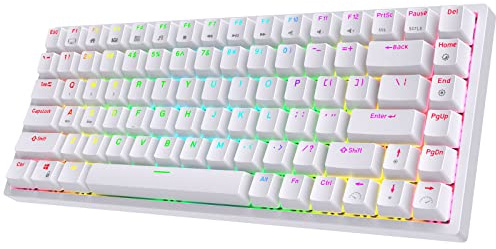 RK ROYAL KLUDGE RK84 Kabellose Bluetooth/2.4Ghz 75% RGB Mechanische Gaming-Tastatur, DREI Modi anschließbare Tastatur mit Hot-Swap-fähigem Clicky Blauem Schalter