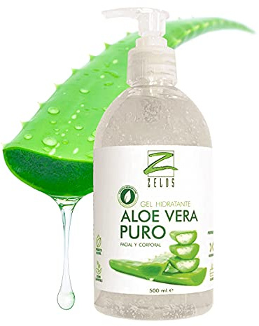 Gel Hidratante Aloe Vera Puro Facial y Corporal de Rápida Absorición, Tacto No Graso 500 ml