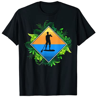 Stand Up Paddler Wassersport Dschungel SUP Stand Up Paddling T-Shirt