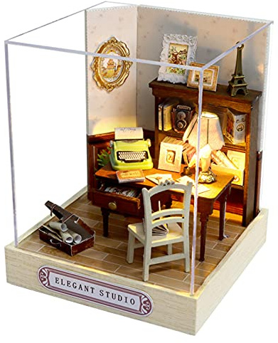 CUTEROOM DIY Miniatur Haus Puppenhaus Kit Puppenhaus Miniatur mit Möbeln Miniatur Haus Modell bausatz für Mädchen und Jungen Kinder