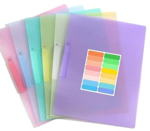 Cartelle portadocumenti con morsetto rotante da 6 buste portadocumenti formato lettera 9x12 pollici per organizzazione carta da ufficio Cartelle portatili per ufficio
