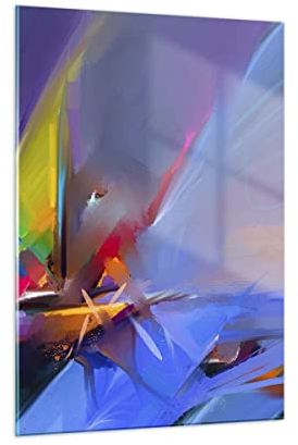Moderne Impression sur Verre astrazione moderna Image Tableau en Verre Decoration Murale 50x70cm Deco Salon Chambre Cuisine Vertical Petit Tableaux Decoratifs Muraux Art Wall Decor GPA50x70-4030