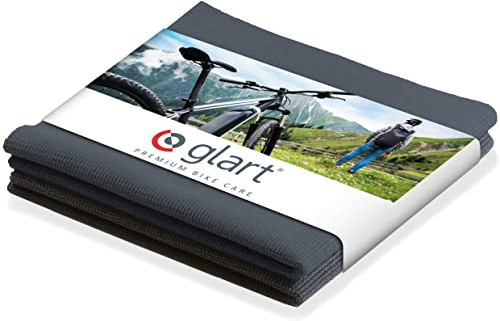 Glart 42AAF Set da 2 Panni in Microfibra, Colore Antracite, per la Pulizia della Bicicletta, 40 x 40 cm, Morbido, Assorbente, AntiGraffio, Senza Pelucchi, lucidante