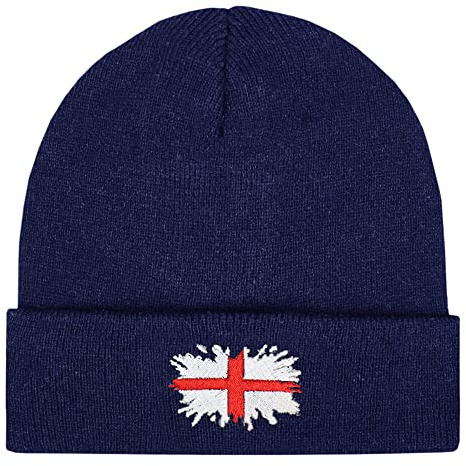 TeddyT's England Flag Art Thermal Knit Rib Beanie Hat