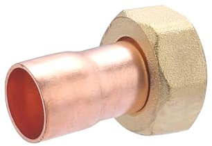 Lot de 2 connecteurs à souder droit pour tuyau en cuivre 14 mm - Sortie femelle avec écrou 1/2