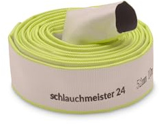 Ø 2 tum - 52 mm, 10 m flat slang | Byggslang | Industrislang | Syntetiskt gummi, vit med grönt, 10 bar, -20°C till +60°