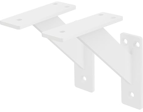 ML-Design 2 Stück Regalhalterung 120x120 mm, Weiß, Aluminium, Schwebende Regalhalterungen, Regalwinkel, Wandhalterung für Regalbrett, Regalträger für Wandmontage, Wandregal Wandkonsole Regalstütze