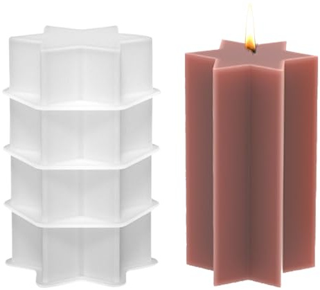 Keho Keho Kehongdun Silikon Kerzenform, 3D Sechseckiger Stern, DIY Kerzen Gießformen, Silikon Kerzenform für Kerzenherstellung, Handwerk Ornamente