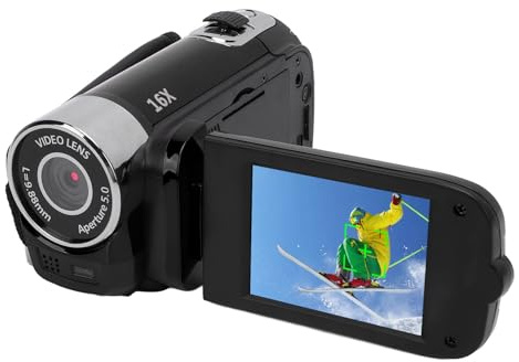 XUMIUZIY Caméscope Vidéo, Enregistreur D'appareil Photo Numérique avec écran Couleur de 2,4 Pouces 16MP Full HD 1080P Zoom Numérique 16X Enregistreur de Caméra Vlogging avec Lumière de