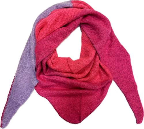 J26 XXL Dreiecksschal Winter Unisex Dreieck Strickschal Schal Wolle Stola Fashion (Pink)