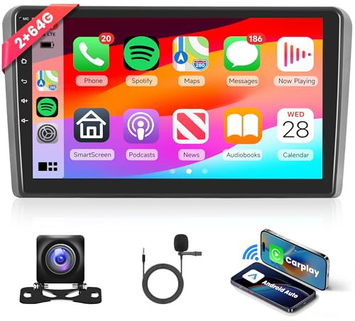 2G 64G Android 13 Autoradio für Audi A3 S3 RS3 8P 8V 8PA 2003-2012 9 Zoll Touchscreen Autoradio mit Wireless Carplay Android Auto Navi GPS Mirror Link Bluetooth FM/RDS Radio WiFi USB+ Rückfahrkamera