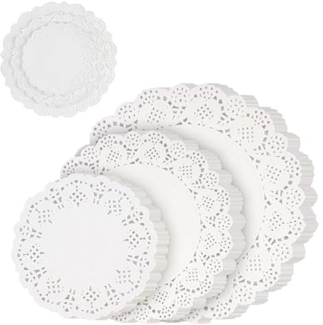 MXHBSTP 200 Pcs Doilies,Paper Doilies,High Aesthetics And Practicality Doilies Lace Paper, Suitable For Home Hotel Party Wedding Birthday Food Tables And Plates (White)
