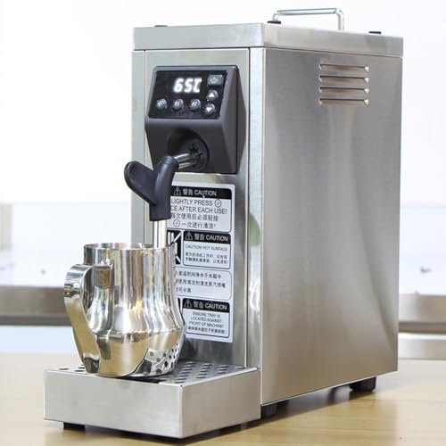 Espumador de Leche eléctrico,vaporizador de Leche de 1450 W y 800 ml, Calentador de Leche Comercial máximo con Memoria/función de Limpieza automática, Fabricante de Espuma de Leche de Acero