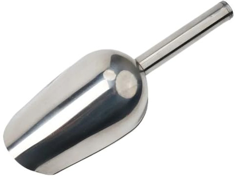FRAOMHFW Candy Ice Scoops Metal Tools Bin Stainless Steel Home Kitchen Sugar Shovel Flour Dry Goods Party Bar Buffet Durable(8 inch)