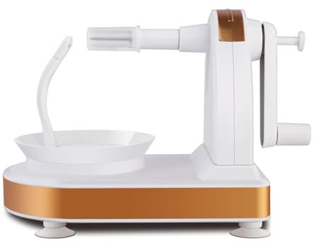 Gaxcent Hand Crank Apple Peeler, Made of PP Stainless Steel Cutter Fruit Peeling Machine with Fruit Slicer for Kitchen Apple Peeler Professional Apple Slicer,White