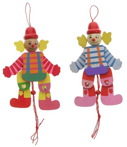 HEMOTON Marionetten-puppenspielzeug Schnurpuppen Für Kinder – 2er-Pack Handpuppe Clown-Marionette Kinder-marionettenspielzeug