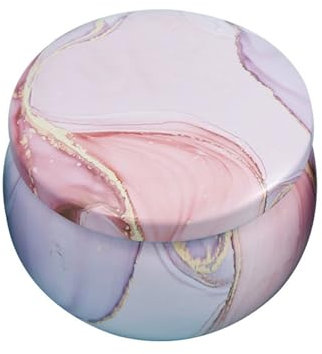 Barattoli per candele in marmo con coperchi, 7,5 x 5 cm, contenitori per candele in latta riutilizzabili per fai da te, colori disponibili, barattoli per candele vintage per decorazioni domestiche e