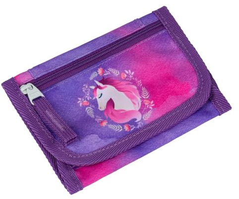 Baagl Brustbeutel Kinder Geldbörse Mädchen Geldbeutel Portemonnaie - Pferd | Dieses praktische Mini Portemonnaie und eine Kleingeld Münzbörse eignen sich ideal für Mädchen als ein toller Geldbeutel.