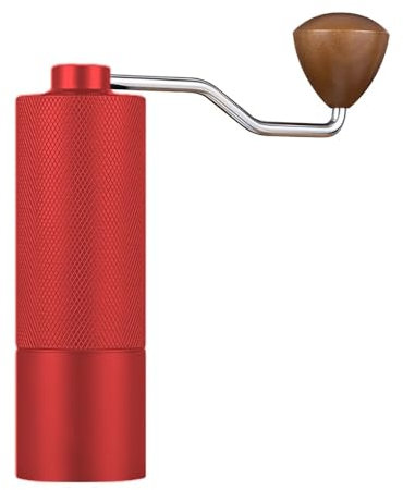 Molinillo de café manual de acero 304 actualizado 2025 portátil, prensa francesa, rebaba de cerámica de viaje, regalo aprobado por barista fácil de limpiar (rojo)