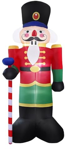 XUANYU Casse Noisette Noël Gonflable avec Pieux de Cordes Fixes, Décoration Noël Extérieure Étanche IP44, Facile à Installer, pour Jardin Cour​ Fête Intérieur Extérieur (Rouge 180 cm)